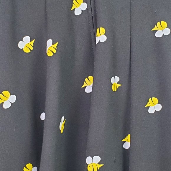 Unique Vintage All Over Bumble Bee Print Dress, Sz S/4 - Picture 8 of 11